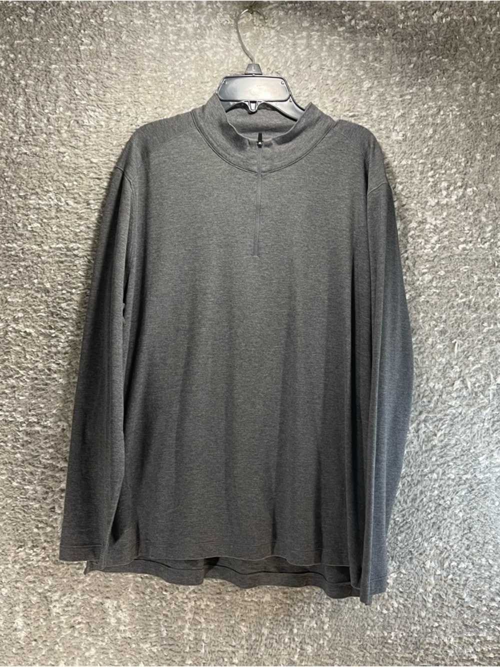 RAFFI Mens 1/4 Zip Pullover  Lightweight Top Gray Cotton Casual Preppy XL
